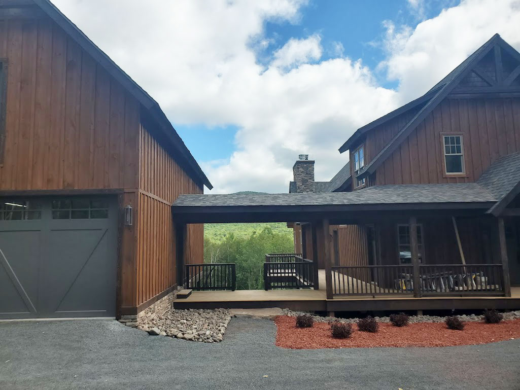 Breezeway to two-car garage